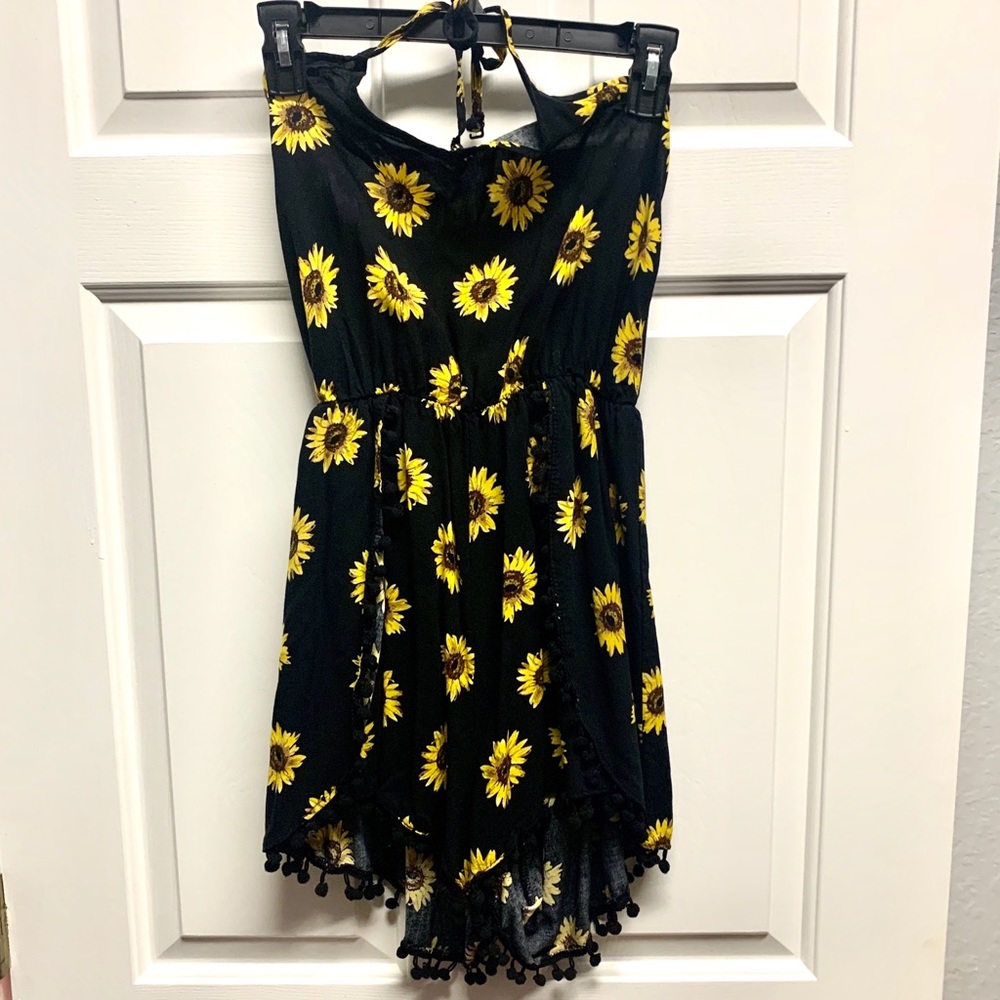 🌻 Black and Yellow Sunflower Romper 🌻